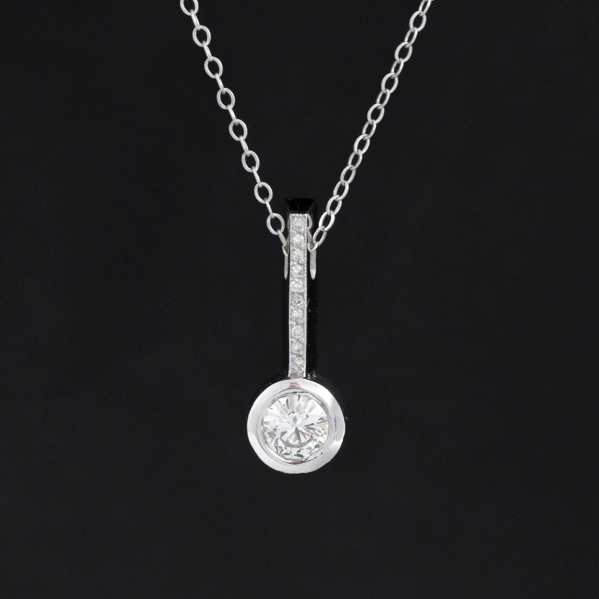 .78ctw Diamond Drop Bar Pendant