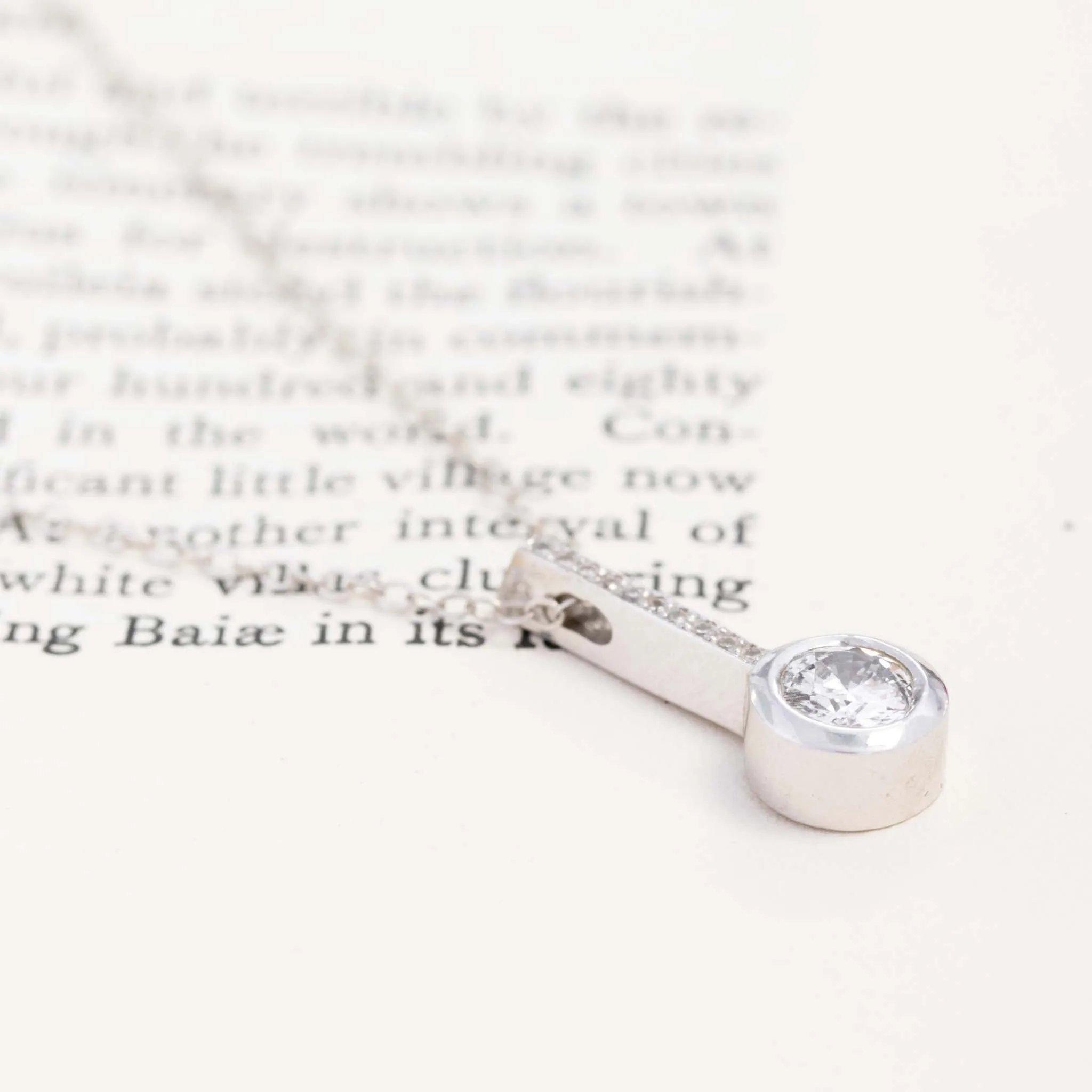 .78ctw Diamond Drop Bar Pendant