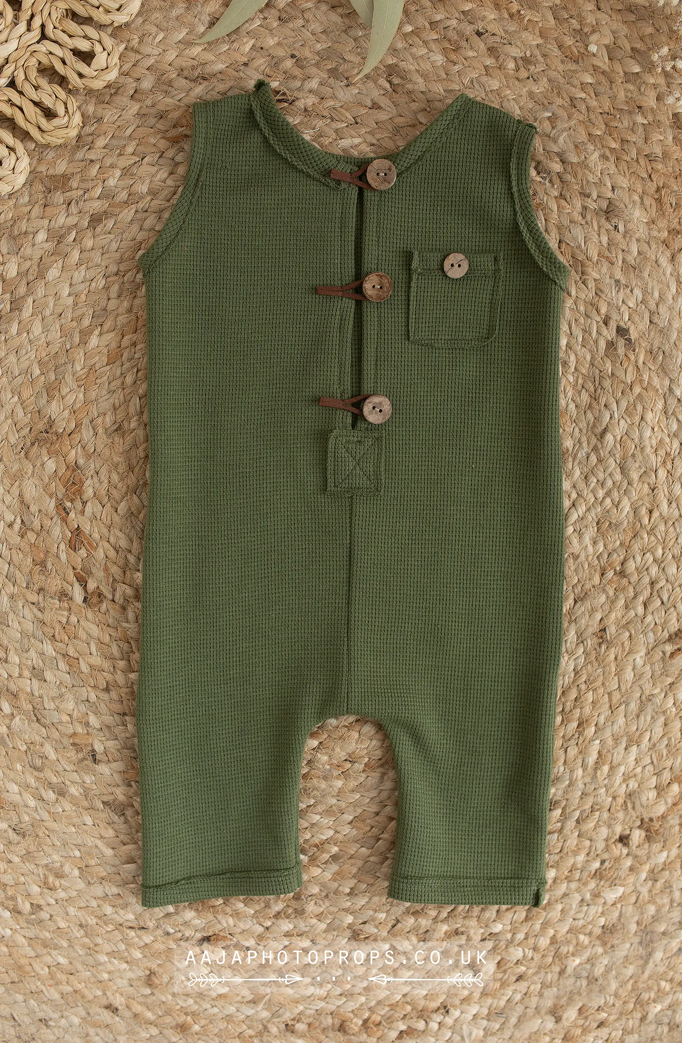 9-12 months size baby romper, green, RTS