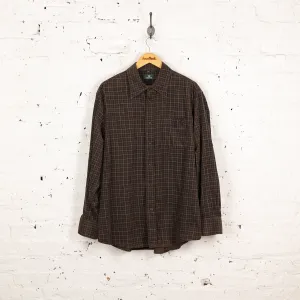 90s Check Corduroy Shirt - Brown - XL