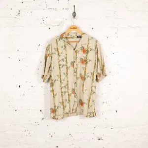 90's Pattern Short Sleeve Shirt - Cream - L