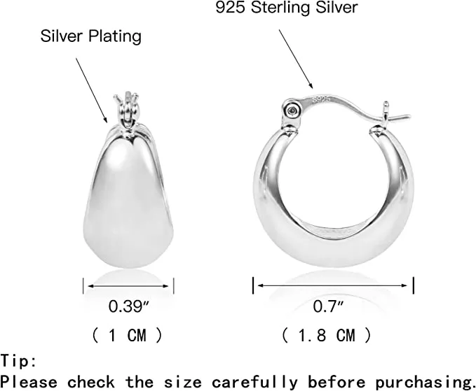925 Sterling Silver Hoop Earrings