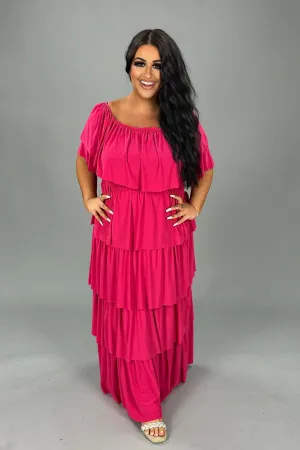 99 SET [Pure Elegance} FUCHSIA 2 Piece Ruffle Skirt Set PLUS SIZE 1X 2X 3X