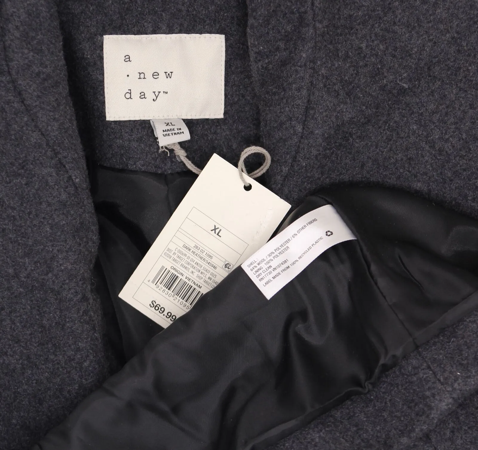 A New Day Women's Wool Shawl Wrap Coat