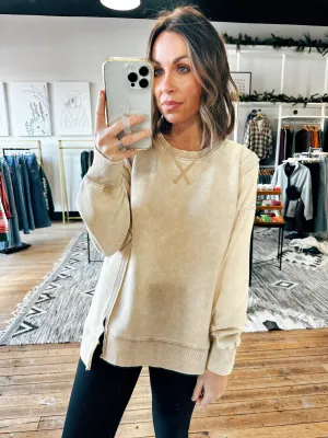 Acid Washed Loose Fit Sweatshirt-2 Colors