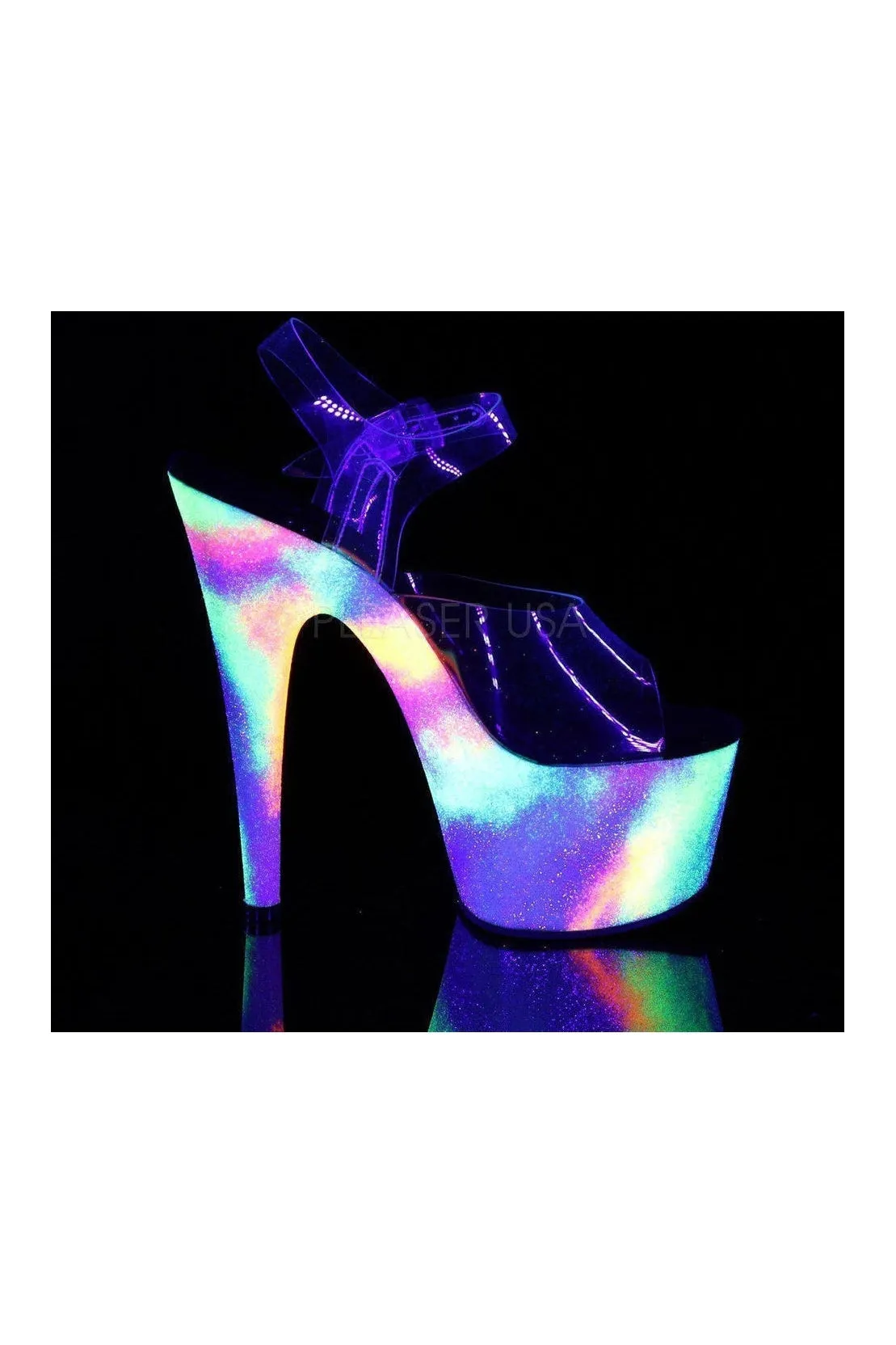 ADORE-708GXY Platform Sandal  | Clear Vinyl