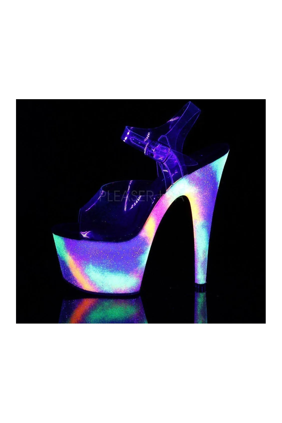 ADORE-708GXY Platform Sandal  | Clear Vinyl