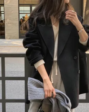 AIDA WOOL CASHMERE COAT BLACK