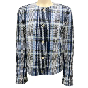 Akris Punto Blue Multi Plaid Jacket