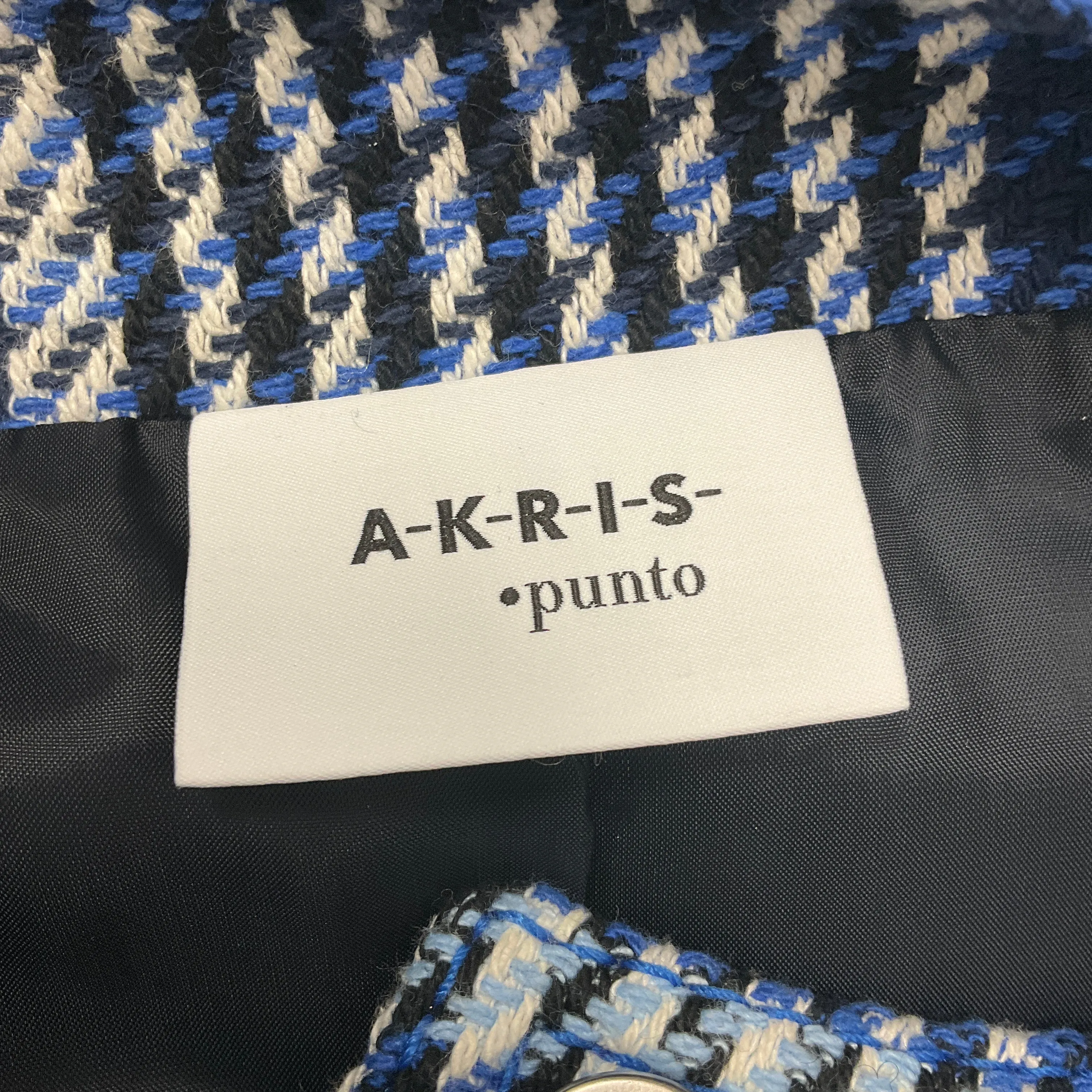 Akris Punto Blue Multi Plaid Jacket