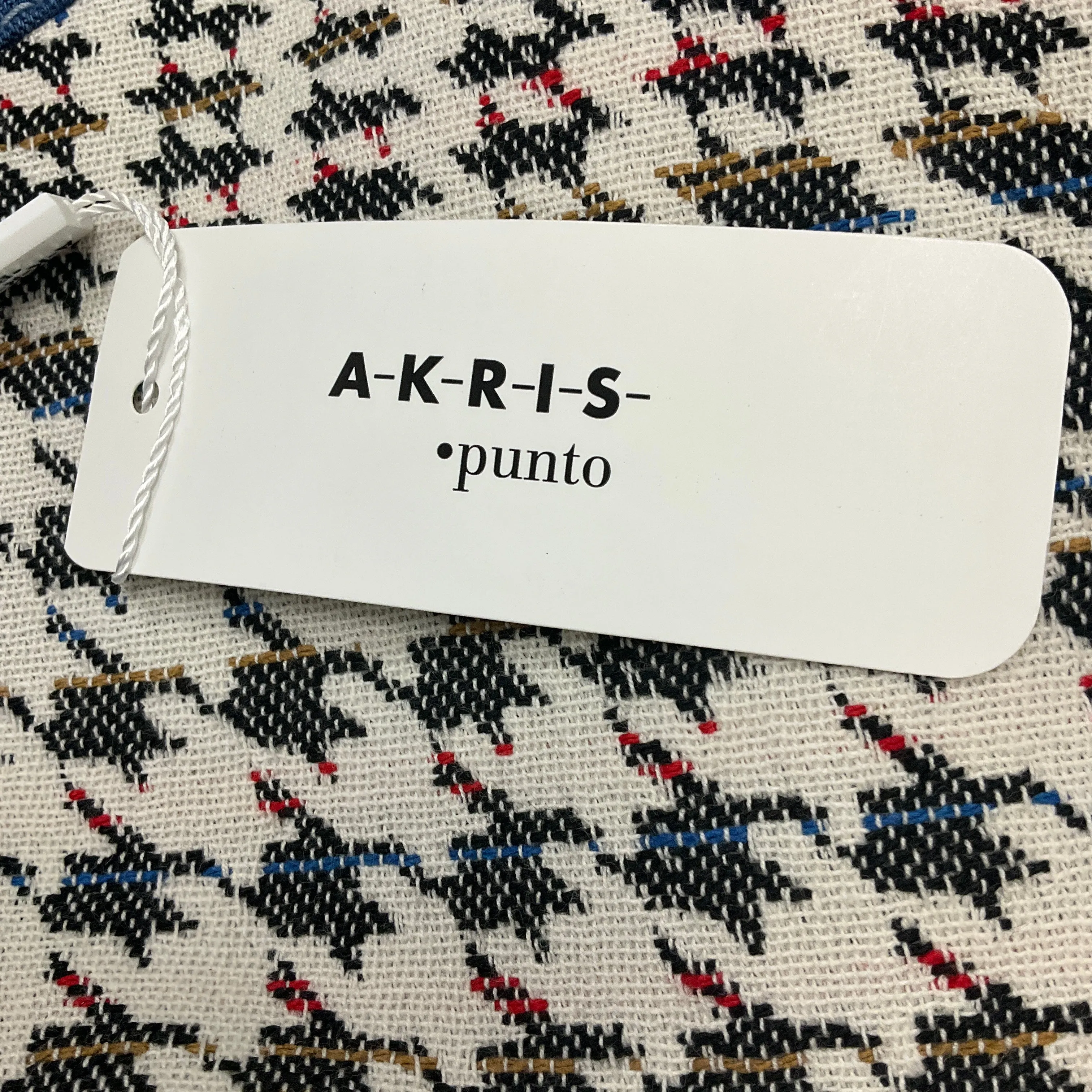 Akris Punto Ivory Multi Denim Trimmed Houndstooth Jacket