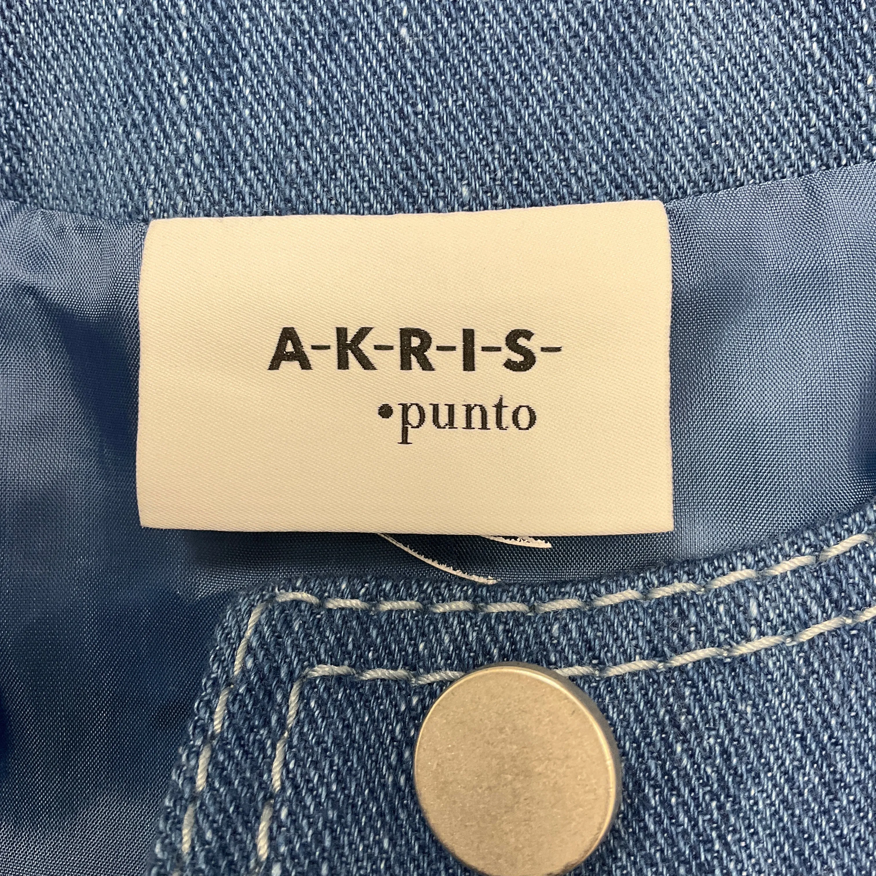 Akris Punto Ivory Multi Denim Trimmed Houndstooth Jacket