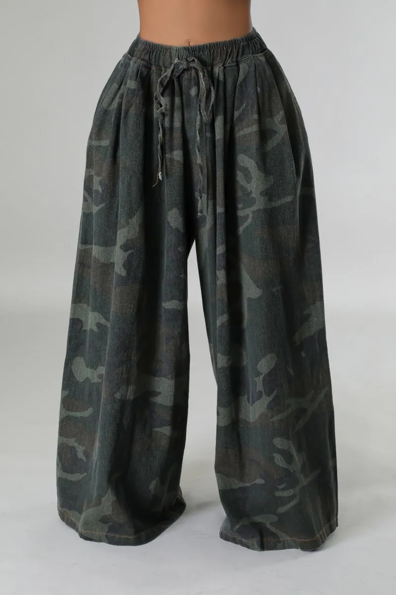 All Wide Leg Elastic Jean (Camel)
