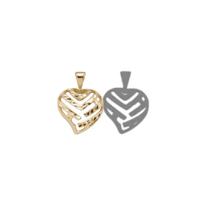 Aloha Heart Pendant in Gold - 15mm
