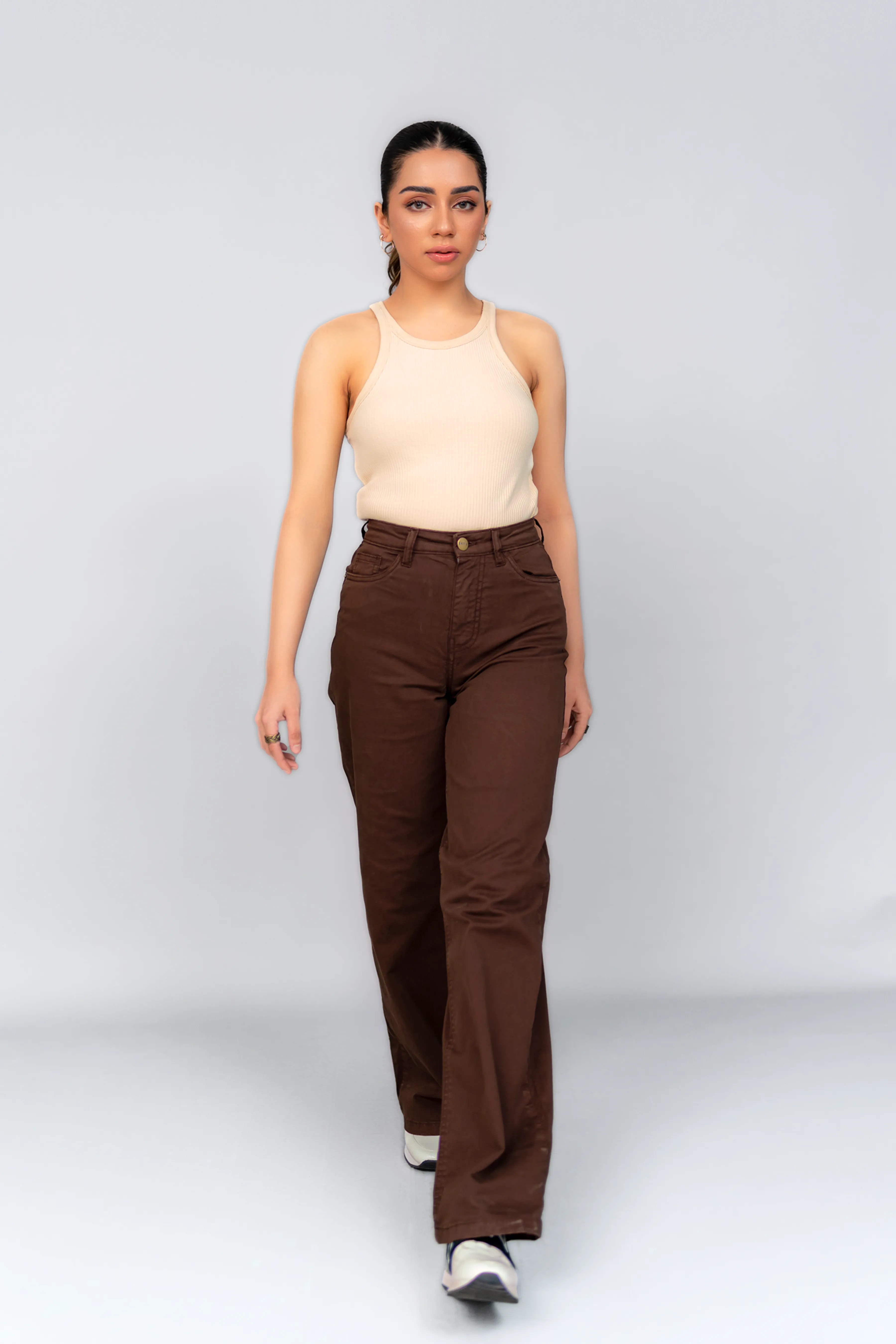 Ambr Brown Wide-Leg