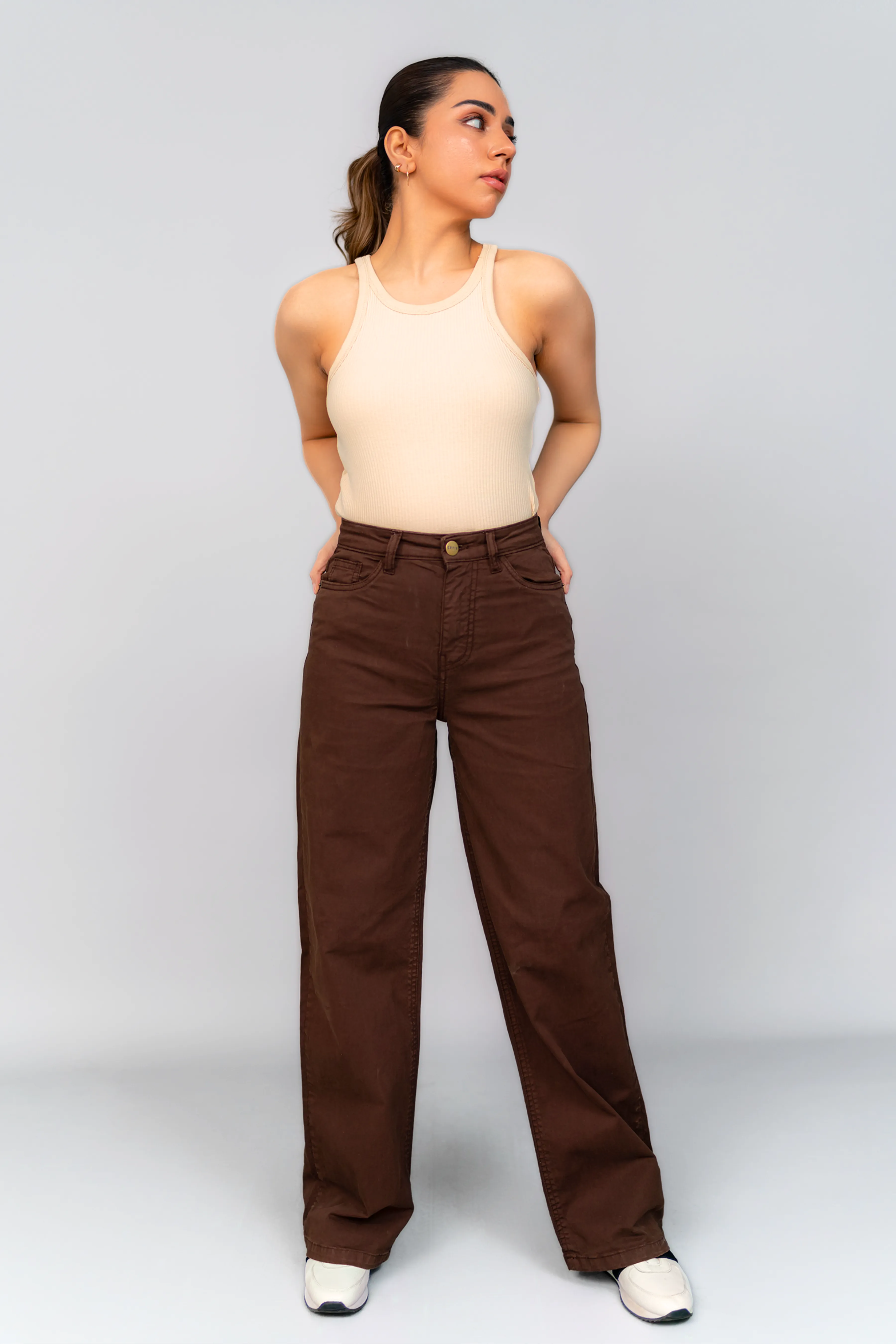 Ambr Brown Wide-Leg