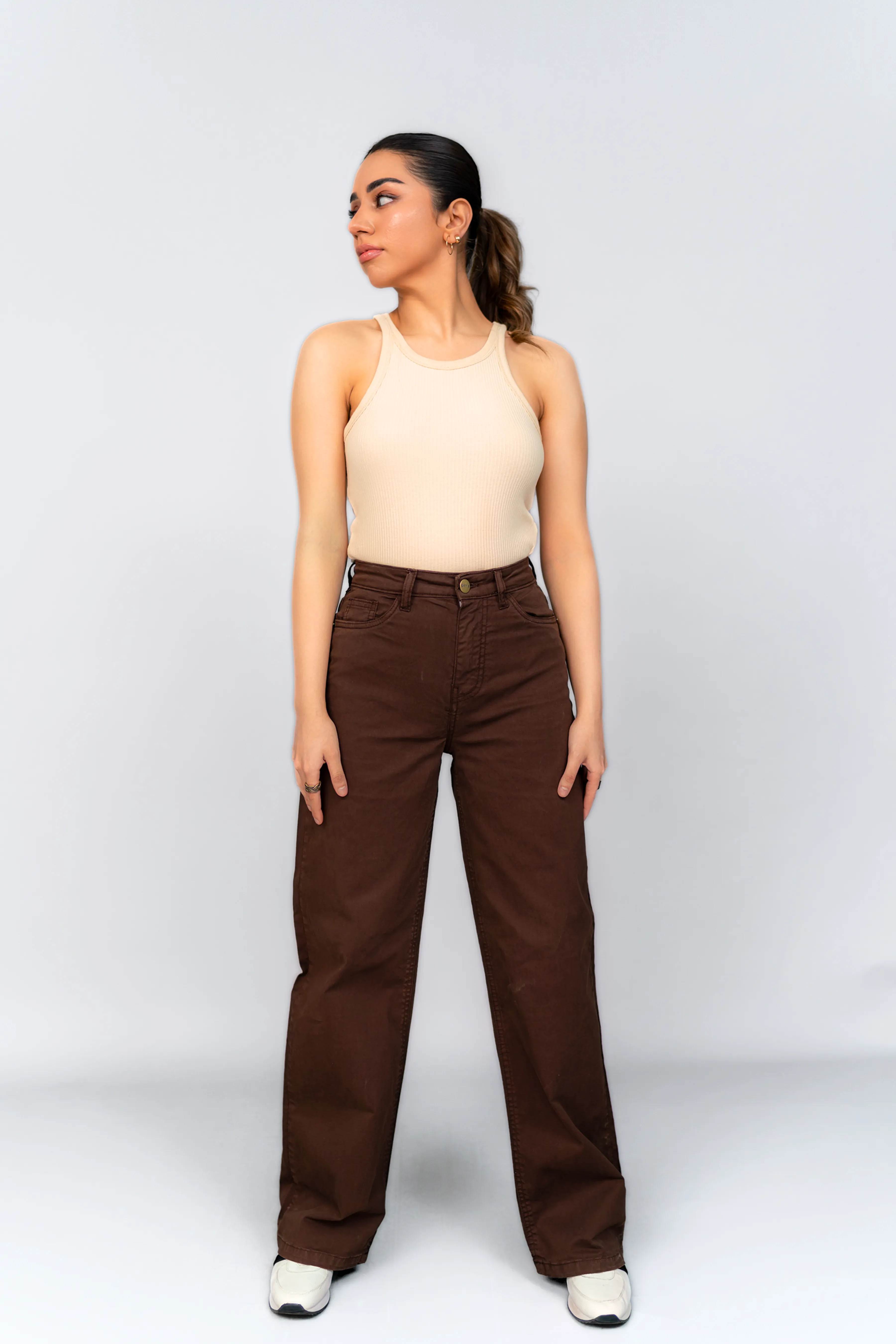 Ambr Brown Wide-Leg