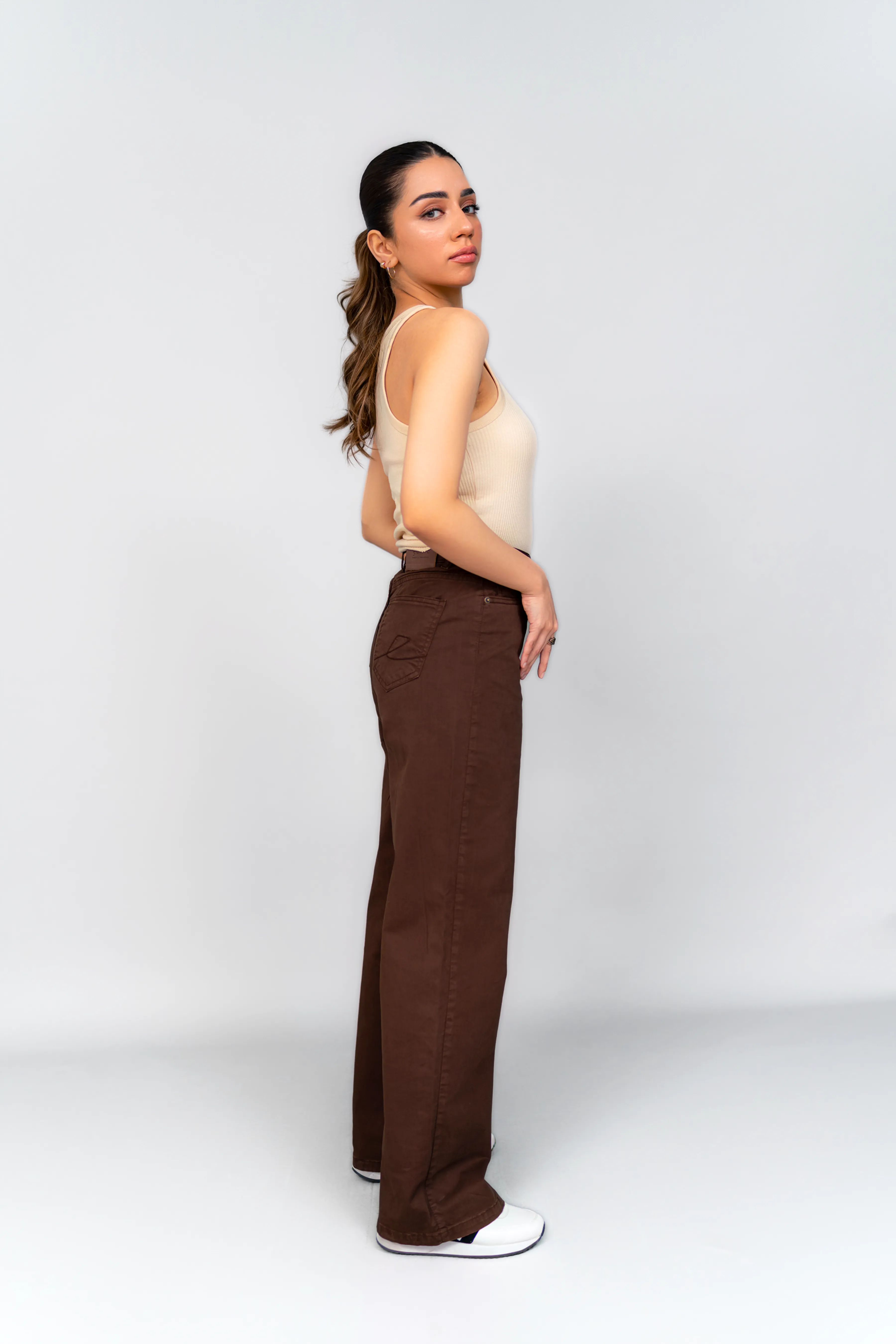 Ambr Brown Wide-Leg