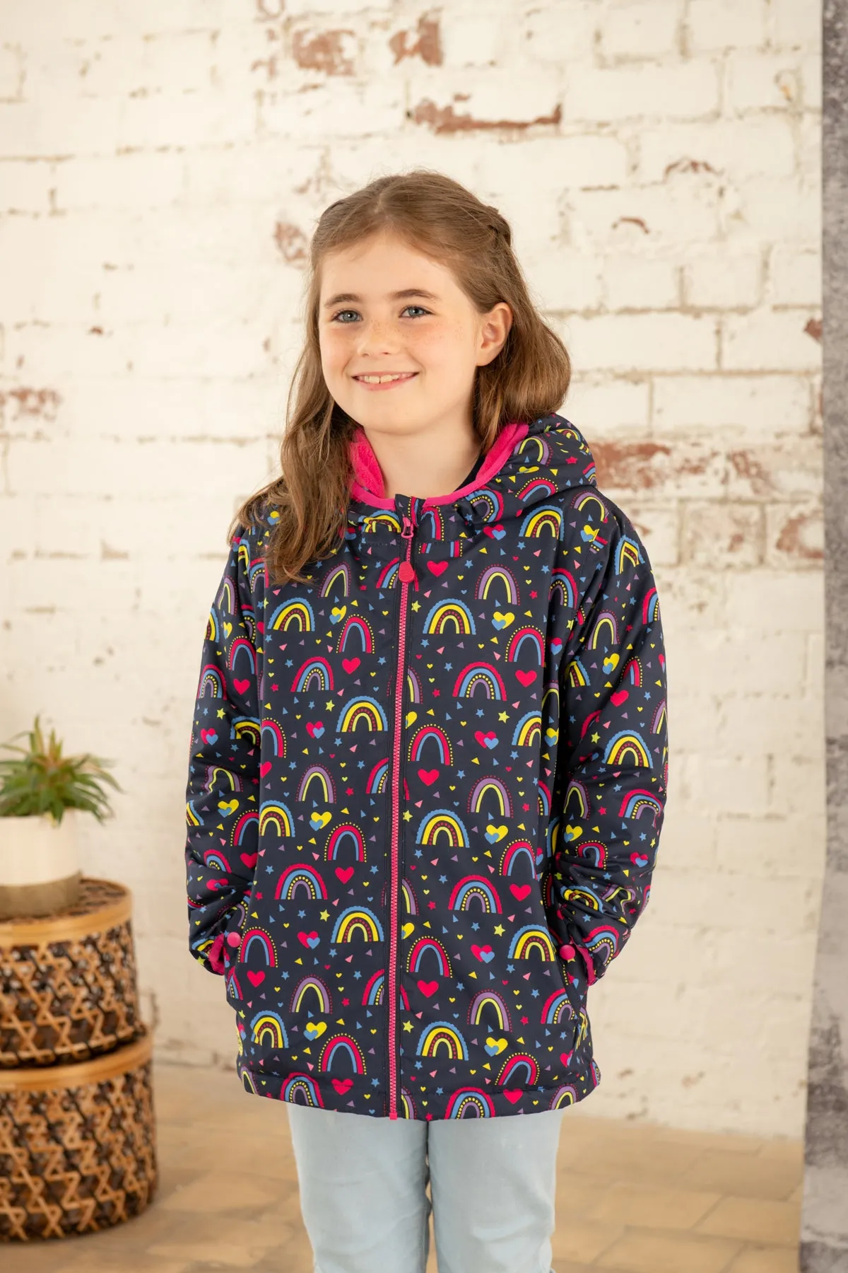 Amelia Coat - Rainbow Print