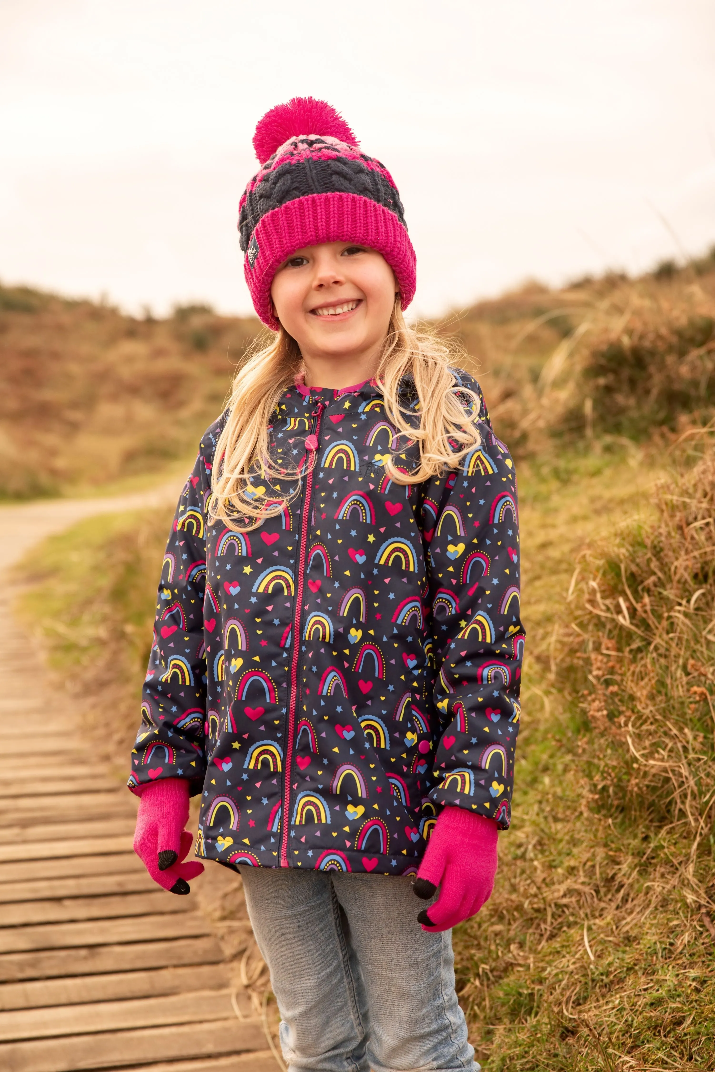 Amelia Coat - Rainbow Print
