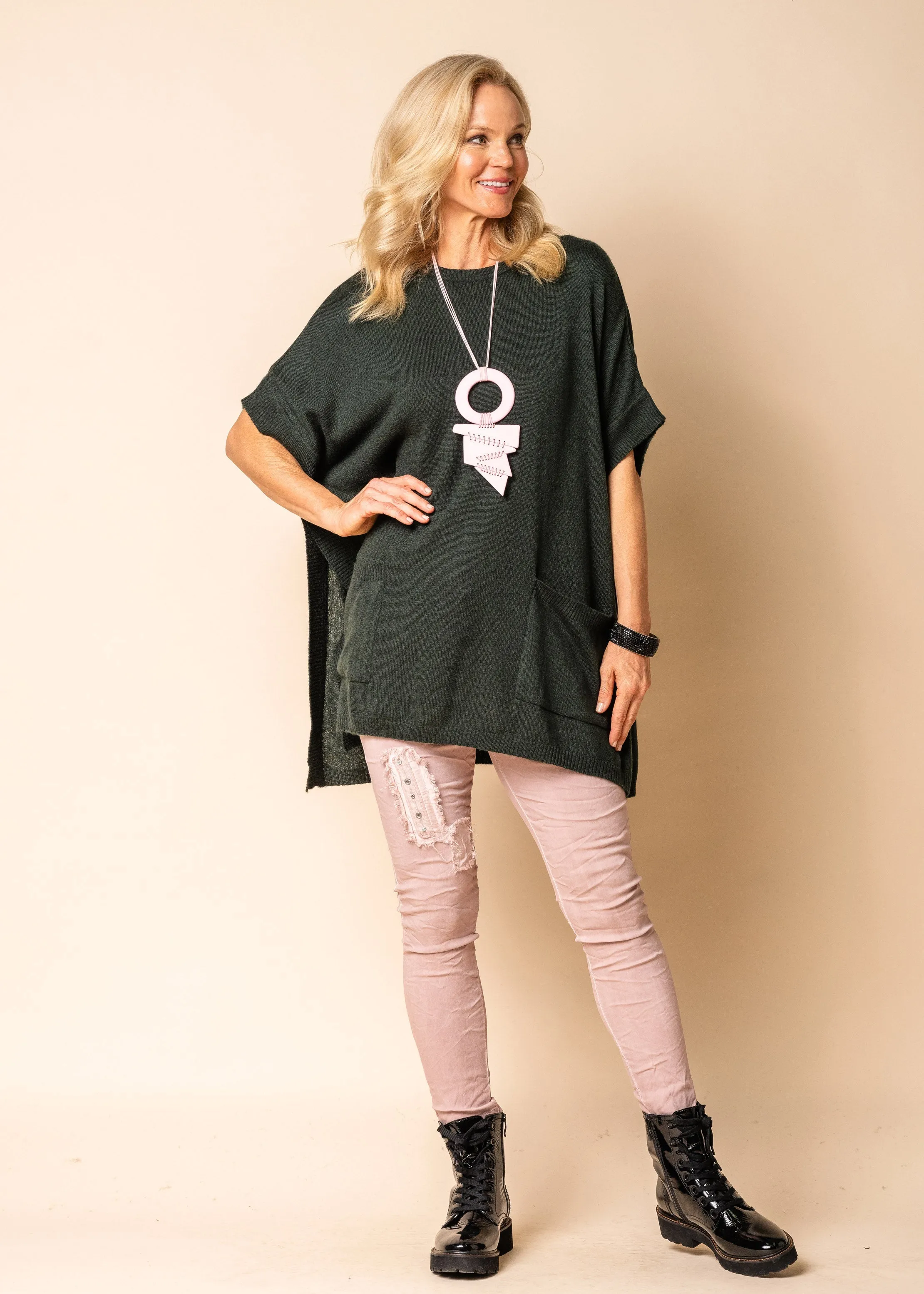 Amethyst Knit Top in Khaki