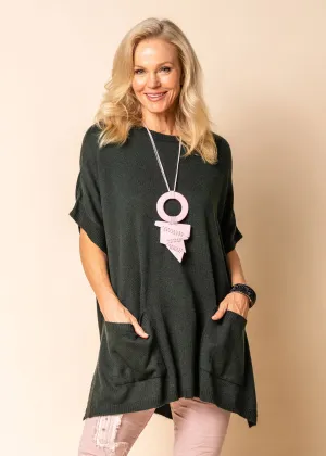 Amethyst Knit Top in Khaki