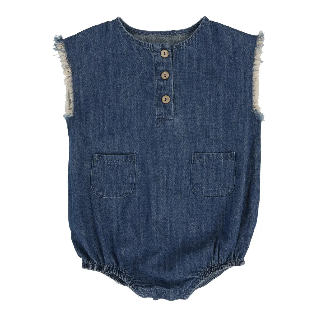 Analogie Boys Fringe Romper - Dark Wash (Lightweight Denim Collection)