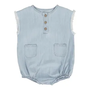 Analogie Boys Fringe Romper - Light Wash (Lightweight Denim Collection)