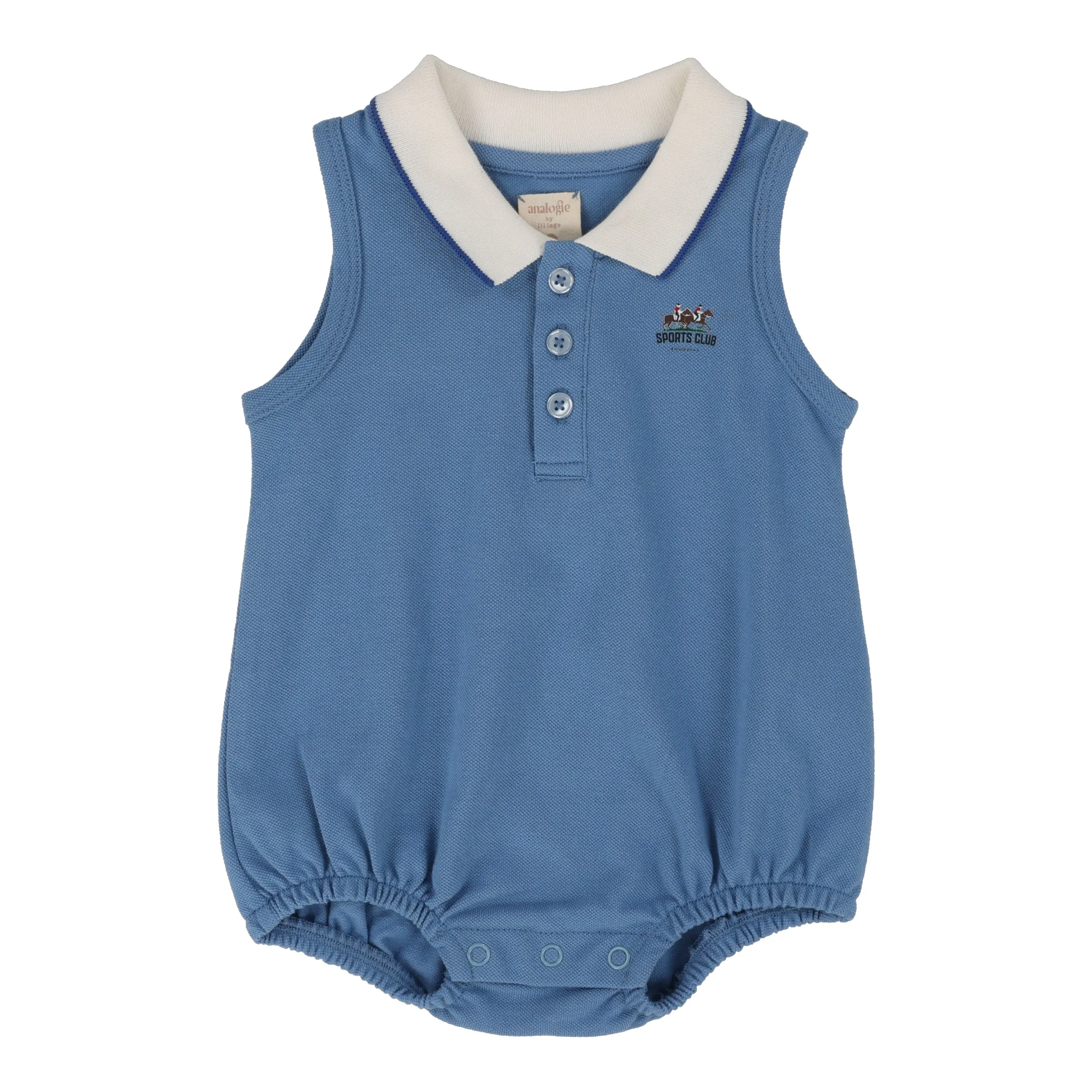 Analogie Sleeveless Polo Romper - Light Blue (Sports Collection)