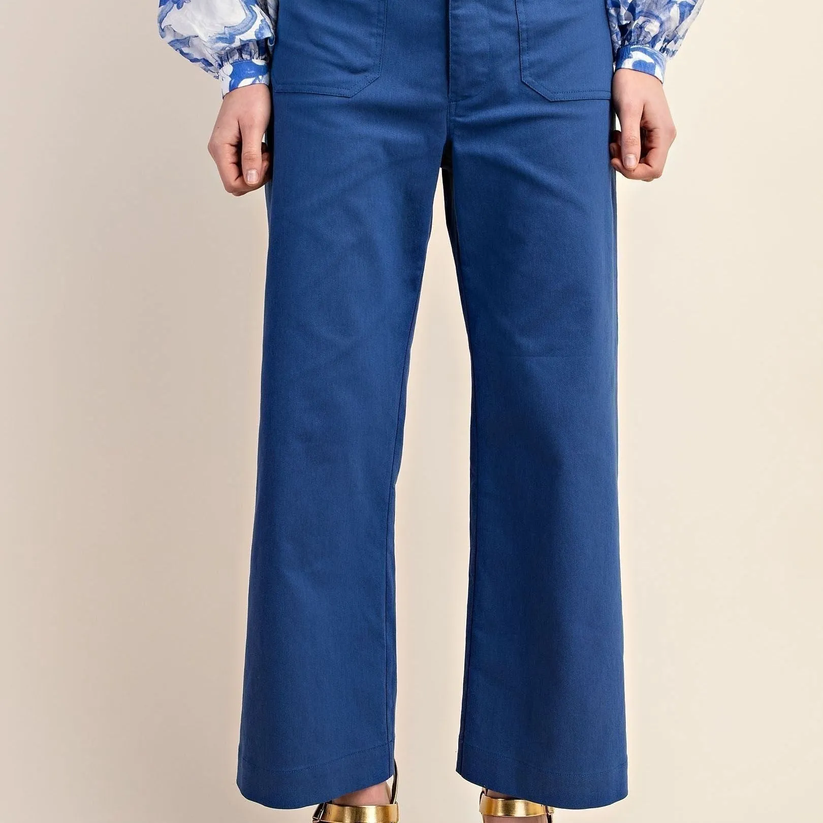Ankle Cropped Summer Pants, Denim