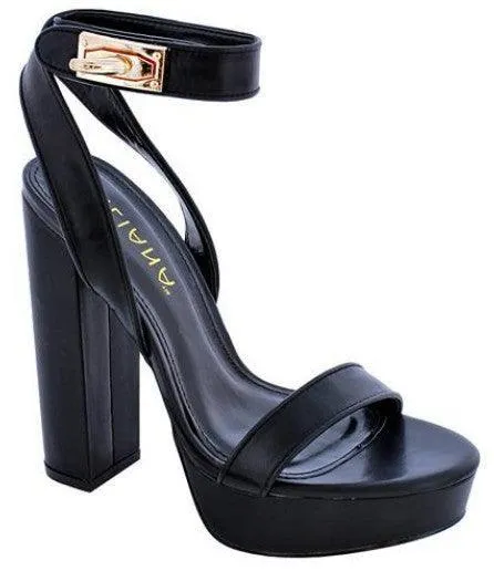 Ankle Strap Platform Chunky High Heel Dress Shoes
