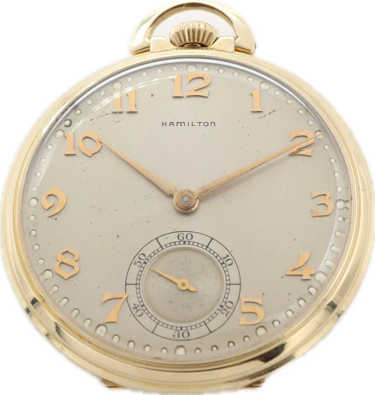 Antique 10 Size Hamilton #1 Mechanical Open Face Pocket Watch Grade 917 14k GF