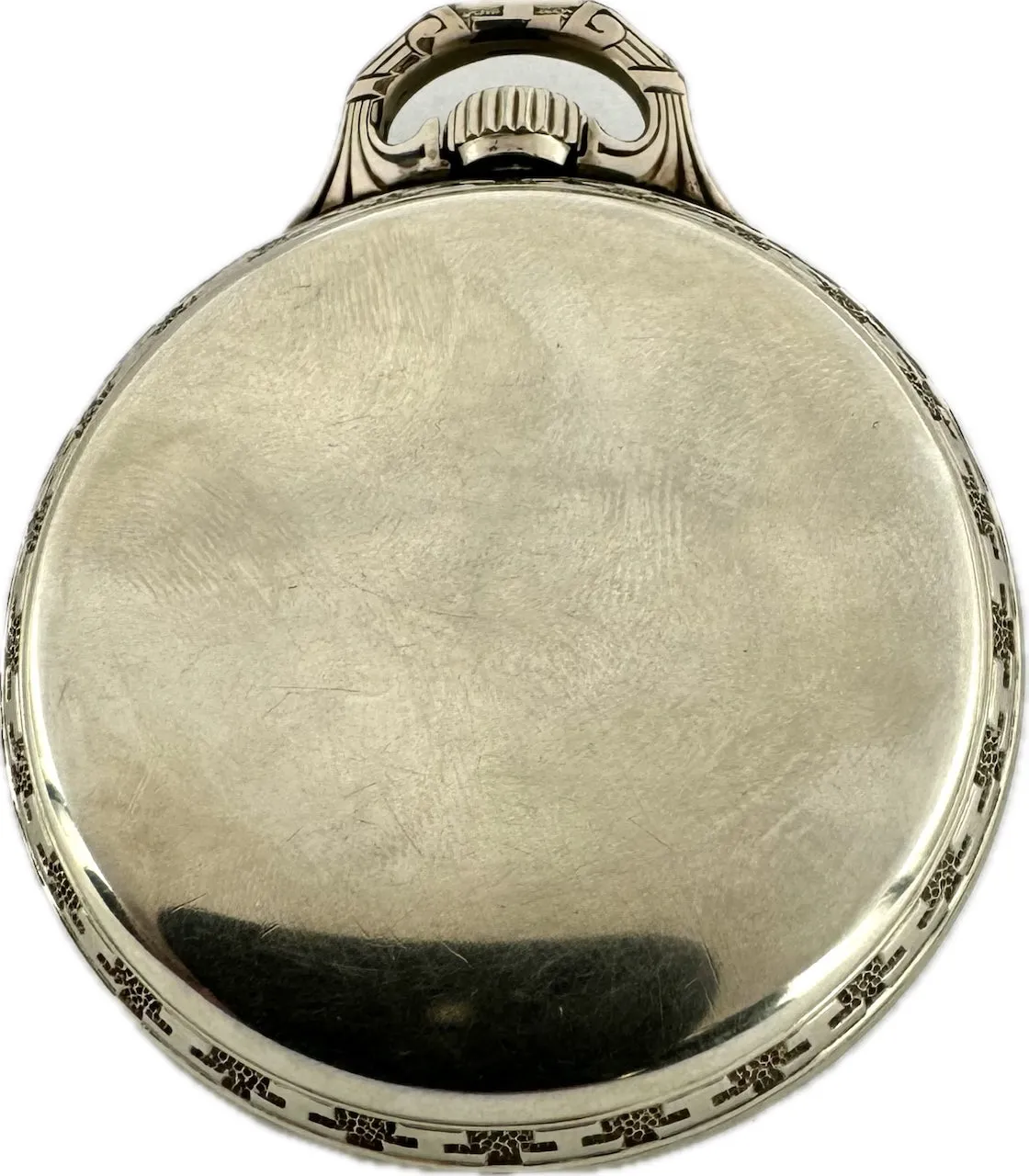 Antique 16 Size Hamilton Fixed Bow Railroad Pocket Watch 992 White Gold Filled