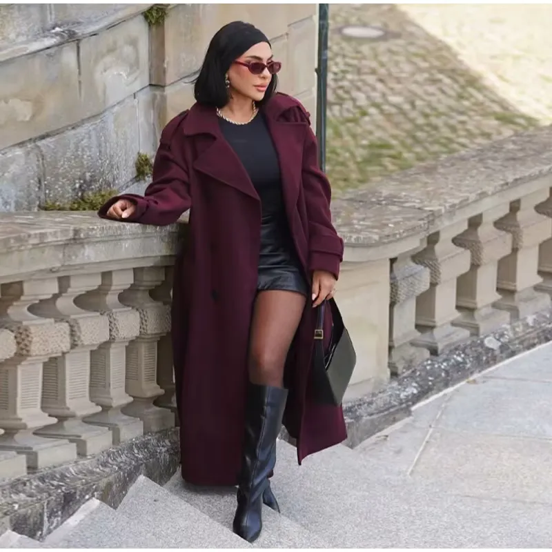 Ariana - Wool blend coat with belt