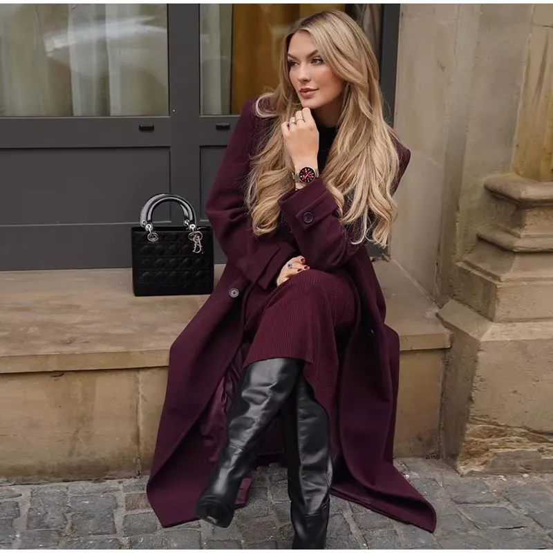 Ariana - Wool blend coat with belt