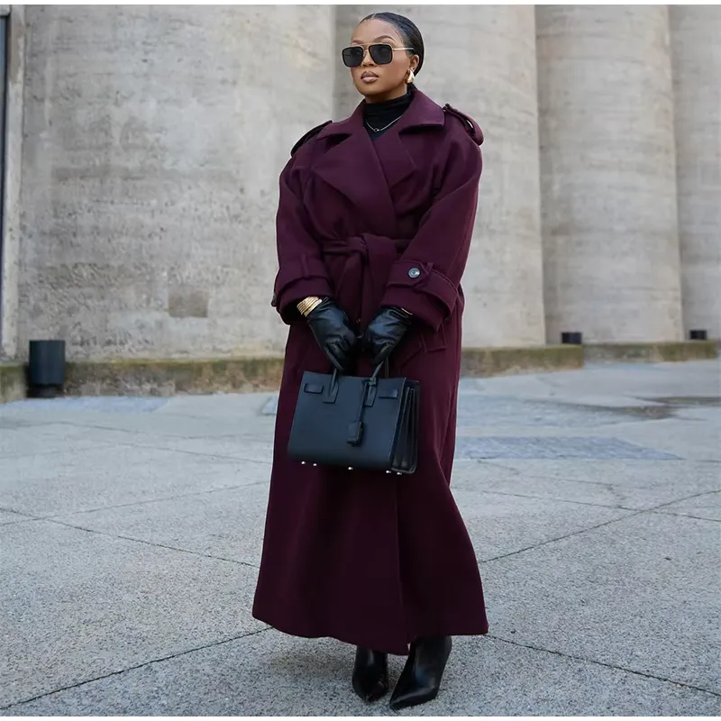 Ariana - Wool blend coat with belt