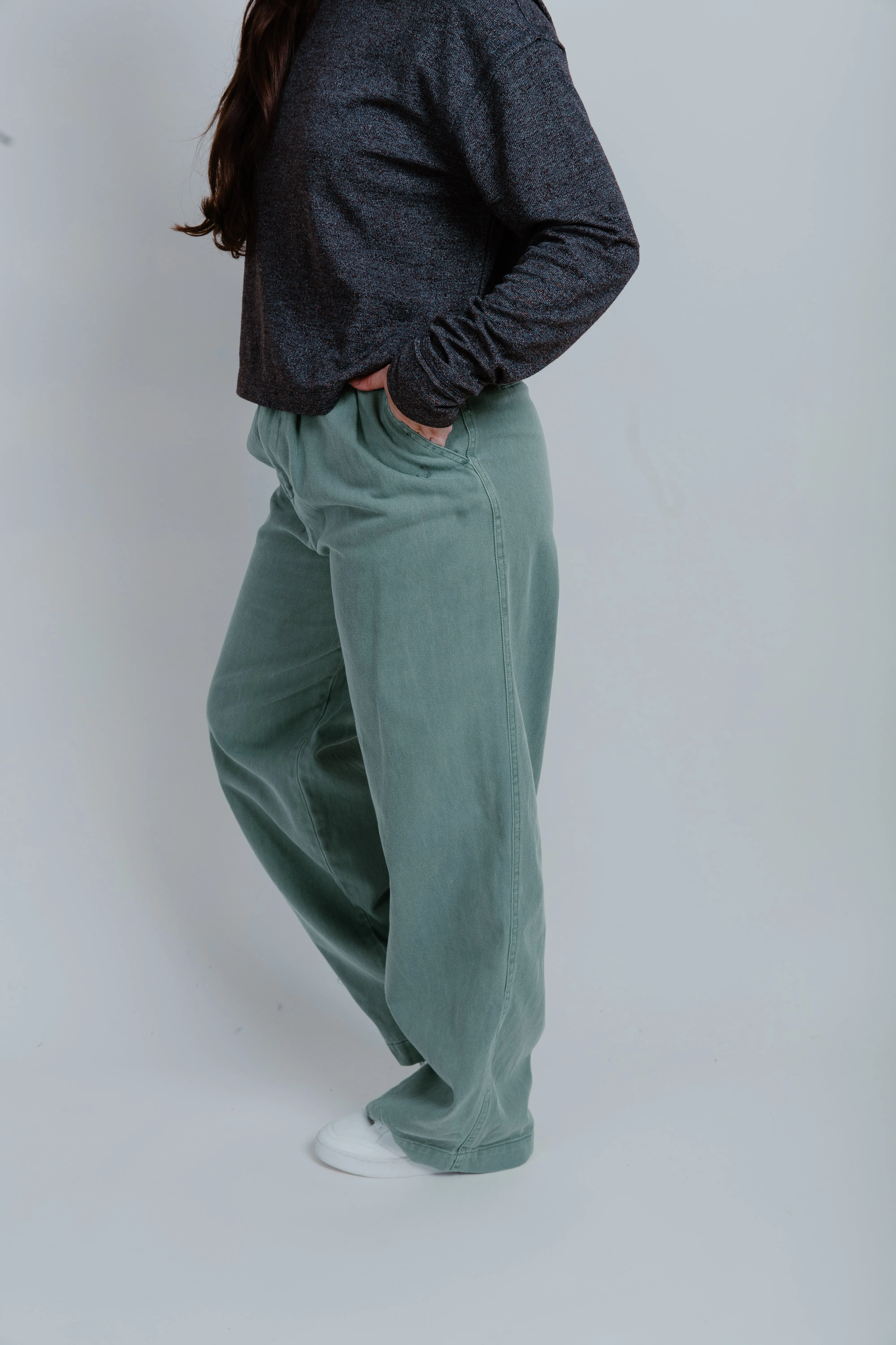 Austin Wide Leg Pants - Green