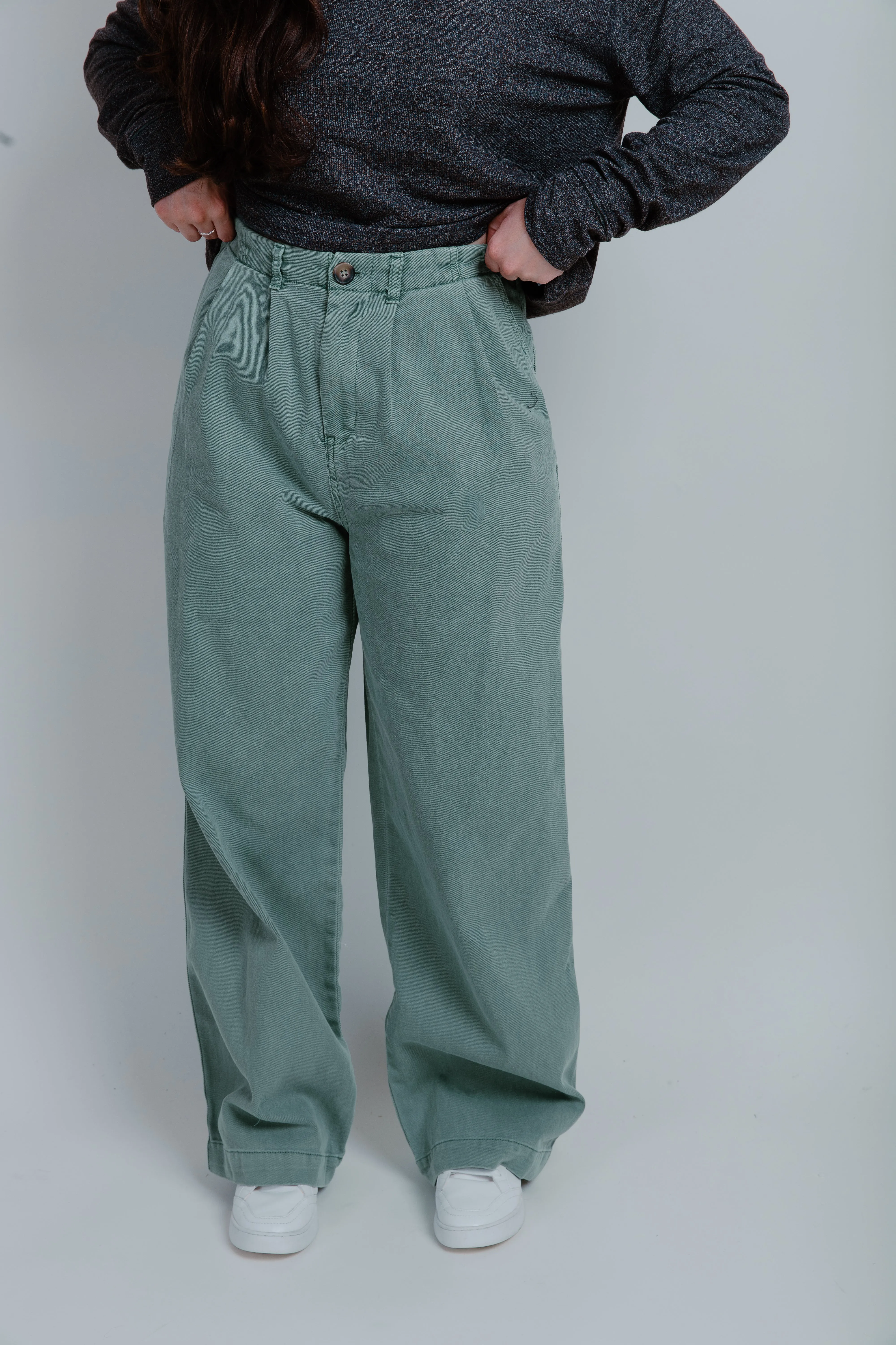 Austin Wide Leg Pants - Green