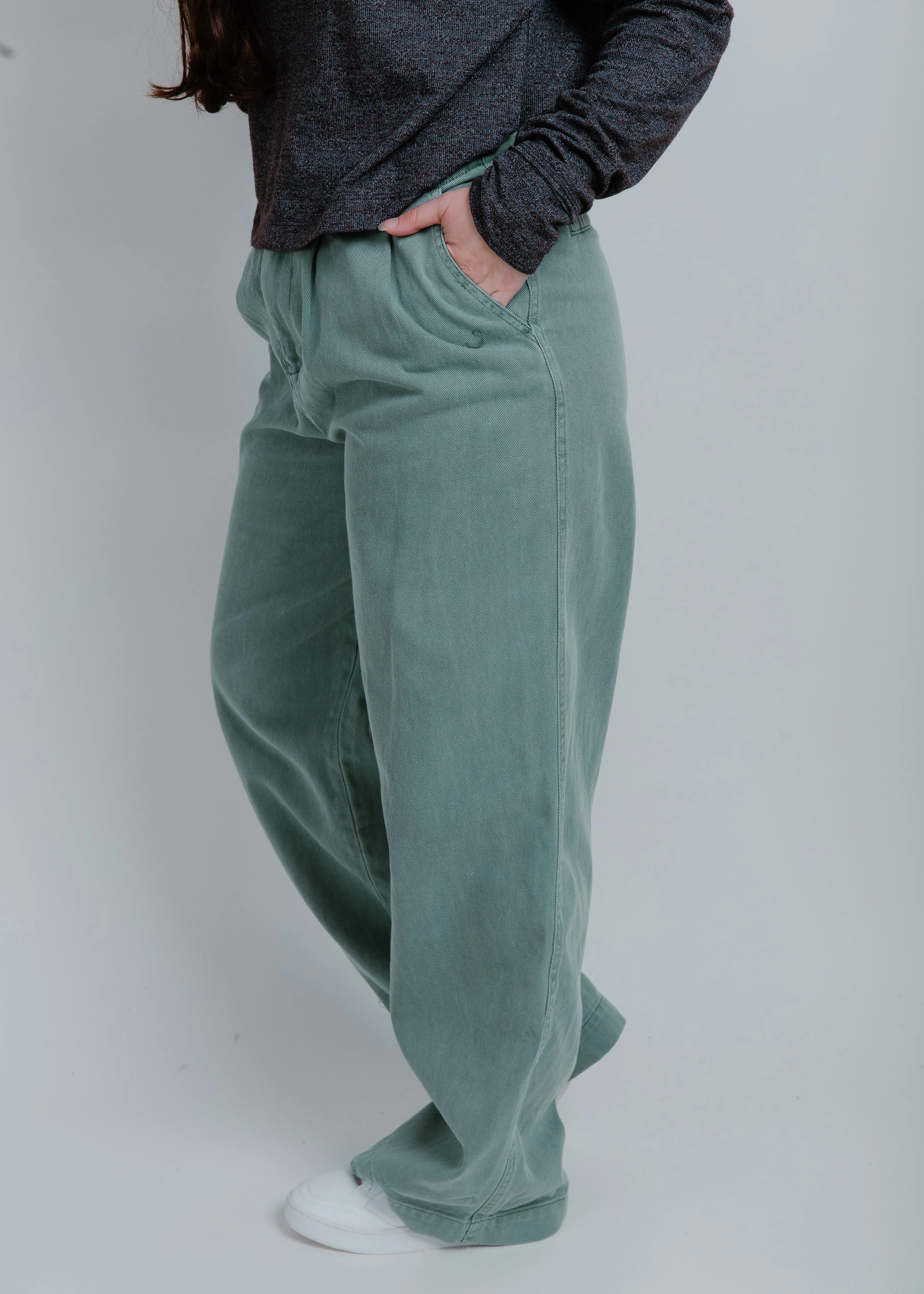 Austin Wide Leg Pants - Green