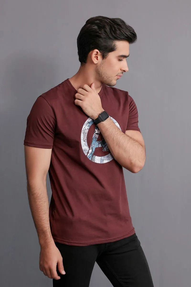 Avengers Maroon T Shirt