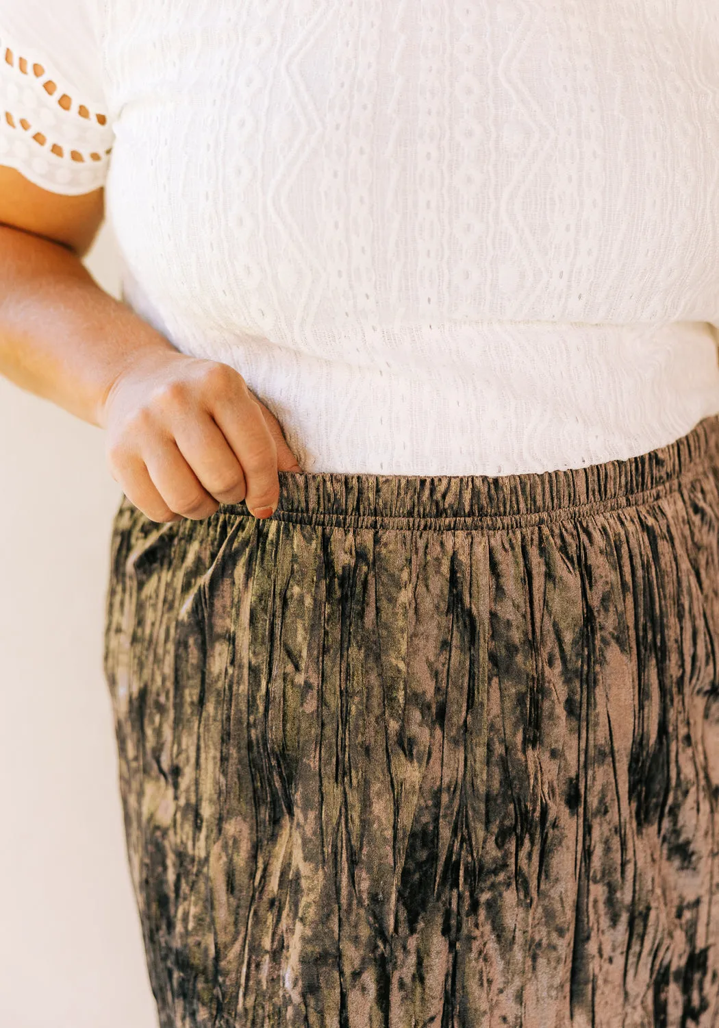 'Ayla' Velvet Midi Skirt