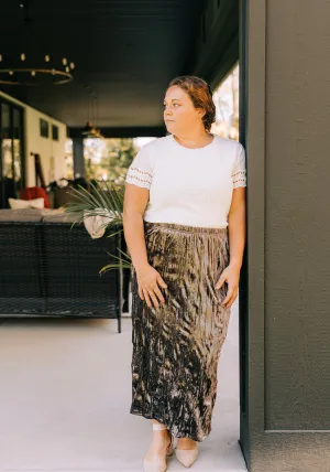 'Ayla' Velvet Midi Skirt