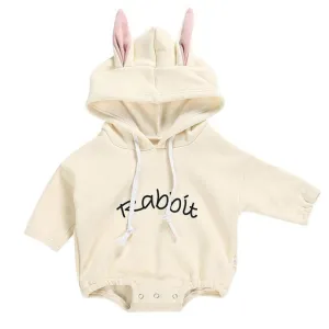 Baby Toddler Girl Rabbit Letter Pullover Bodysuit