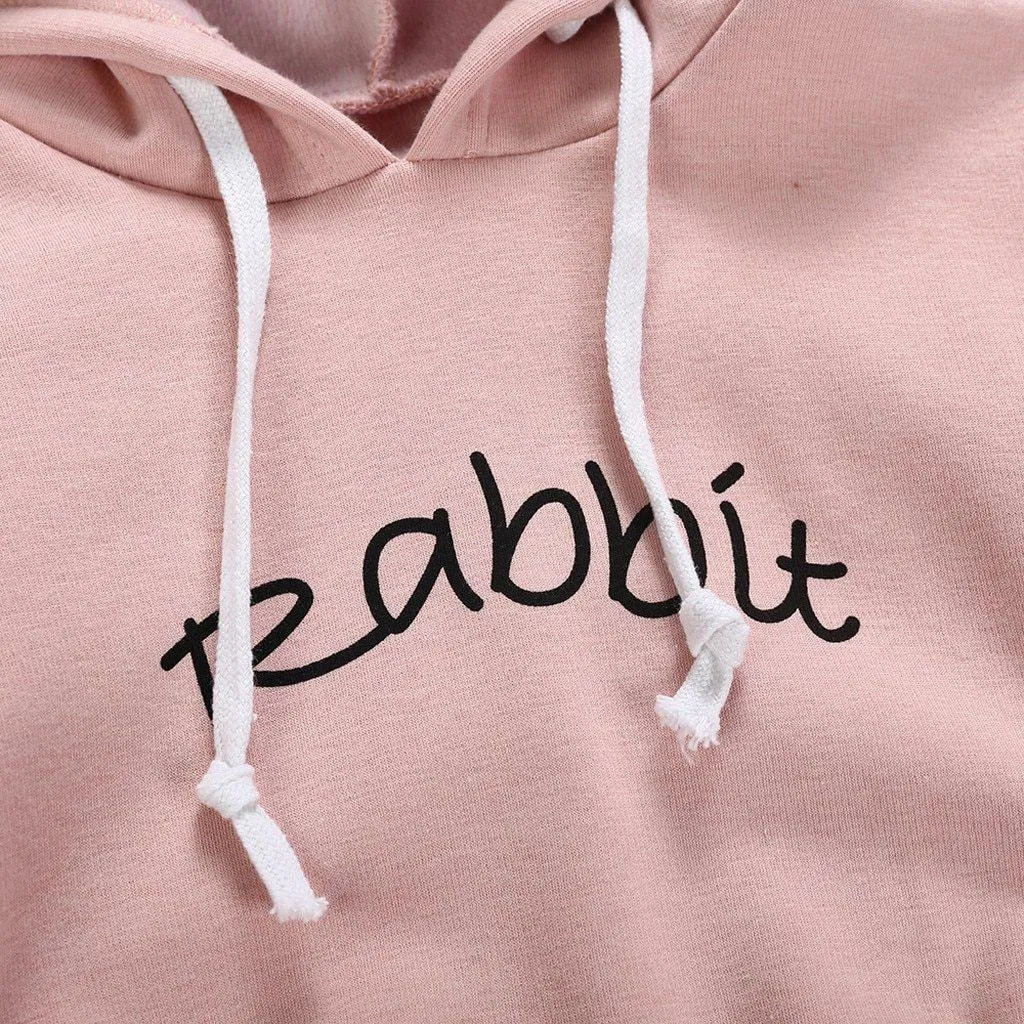 Baby Toddler Girl Rabbit Letter Pullover Bodysuit