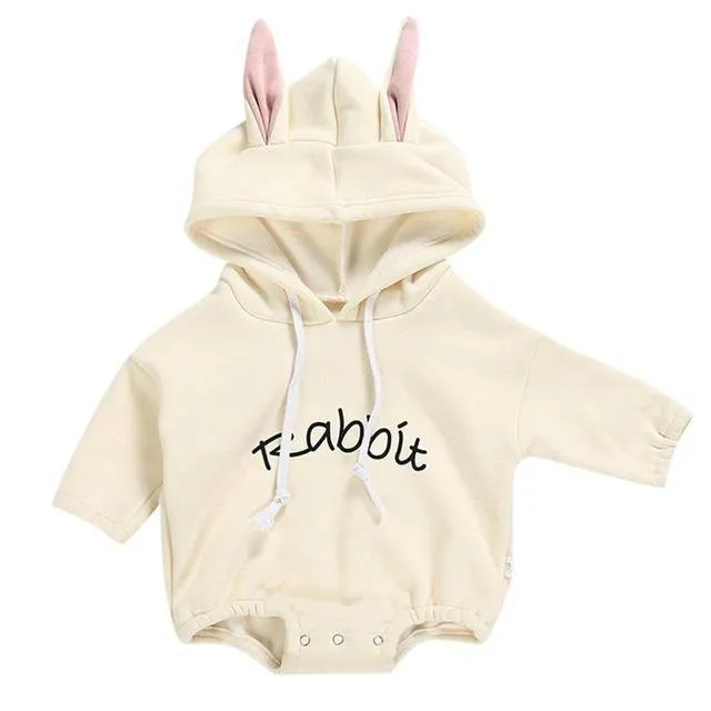 Baby Toddler Girl Rabbit Letter Pullover Bodysuit