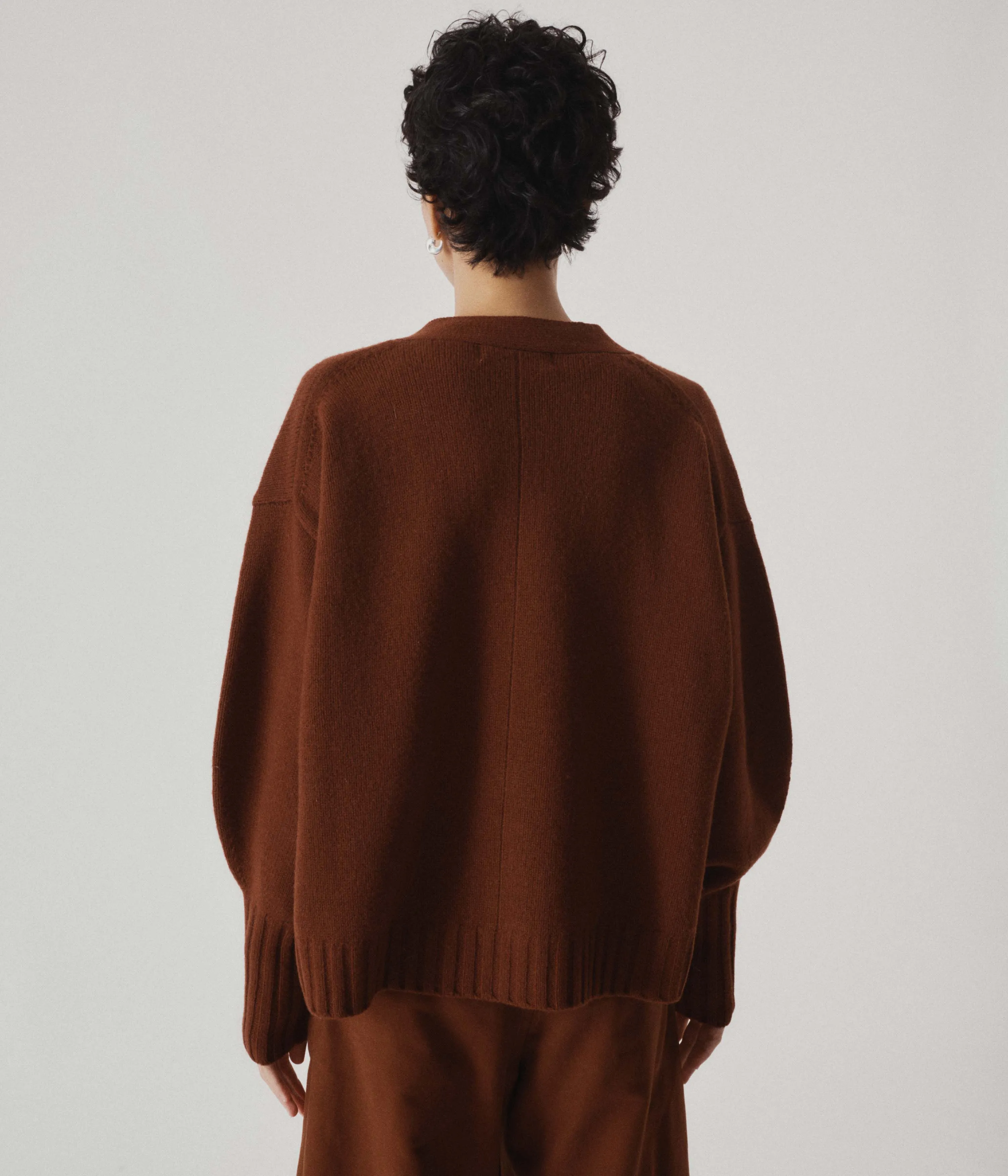 Balloon Sleeve Cardigan in Cinnamon