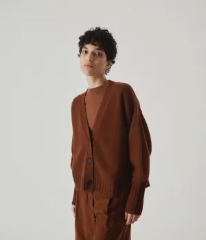 Balloon Sleeve Cardigan in Cinnamon