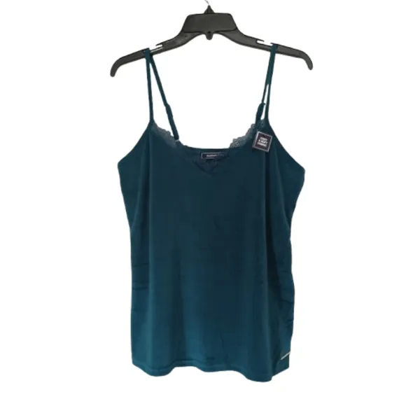 BCBGMaxAzria Velvety Soft 2 Piece Green Pajama Pants Camisole Top Luxurious Set