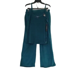 BCBGMaxAzria Velvety Soft 2 Piece Green Pajama Pants Camisole Top Luxurious Set
