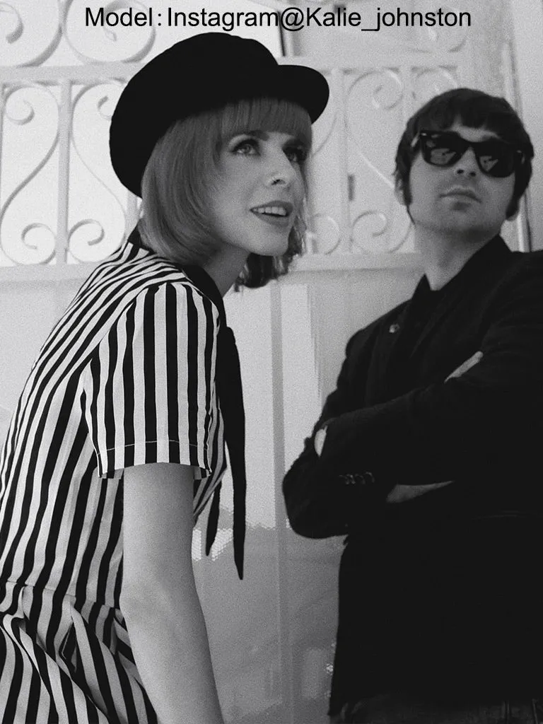 Beetlejuice Costume Pocket Dress Black and White Vertical Stripe Dress With Sunglasses